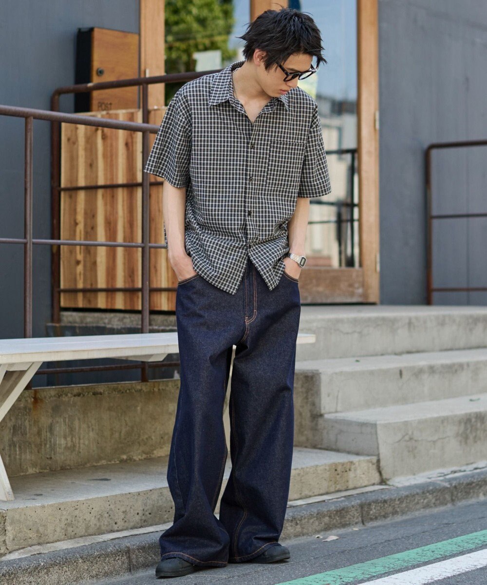 WEGO 【ユニセックス着用ITEM/SMLサイズ展開】エクストラバギーデニムパンツ 