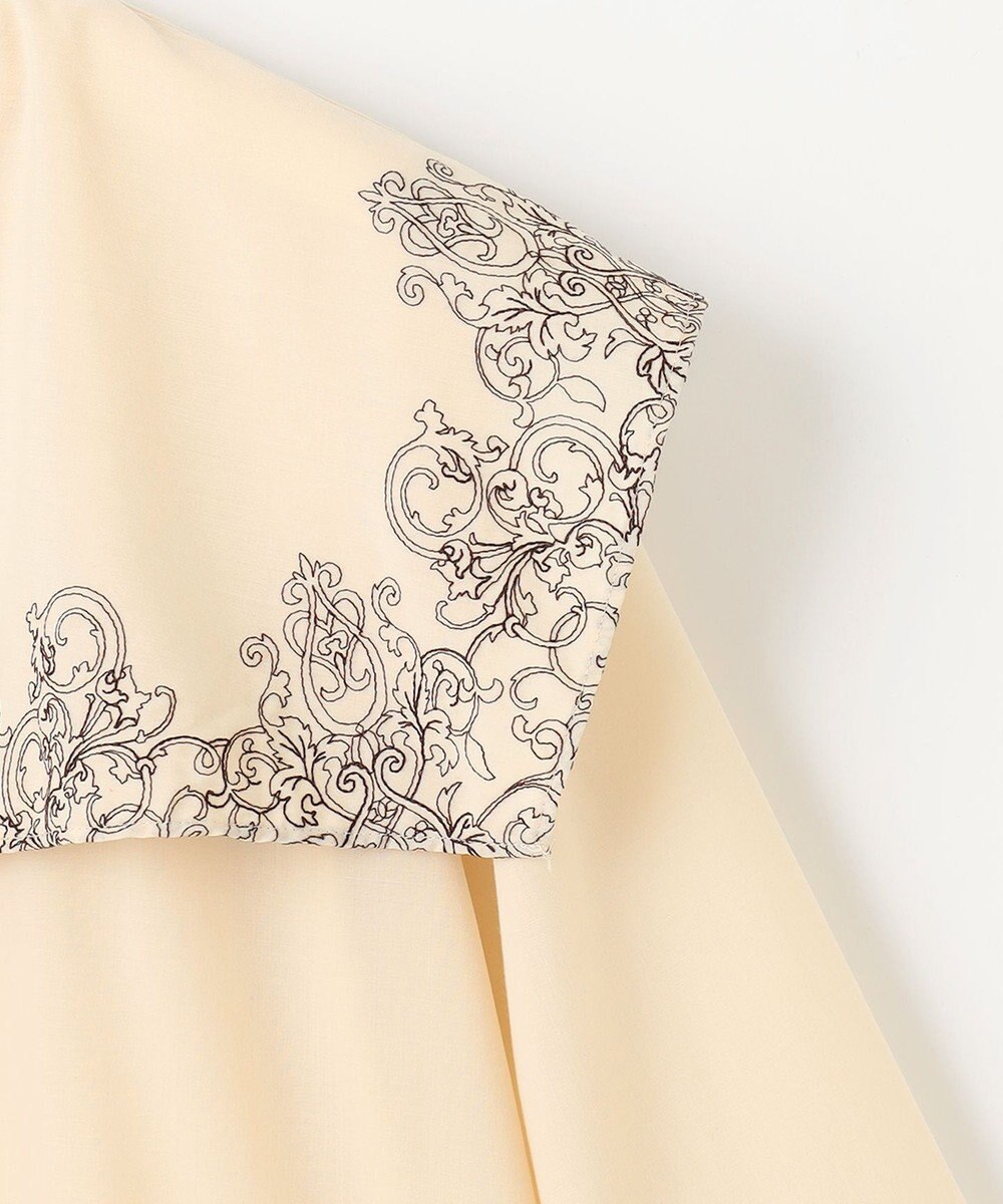 自由区 S 【2WAY・洗える】コードエンブロイダリー襟付き ブラウス 