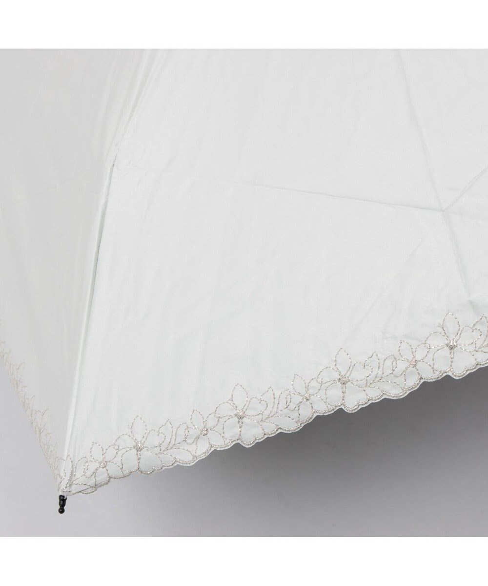 UNBILLION カシュネ cachenez /【晴雨兼用　日傘　UVカット率・遮光率100％生地使用 】PU超軽量プチフラワー刺繍カーボンミニ折りたたみ傘 