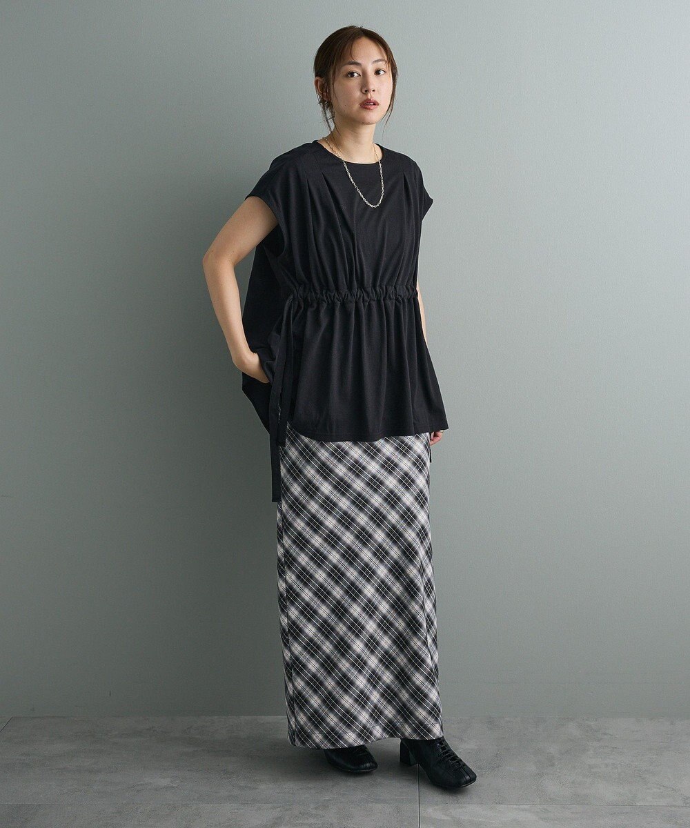 CRAFT STANDARD BOUTIQUE 布帛ウエストギャザー切替チュニック 