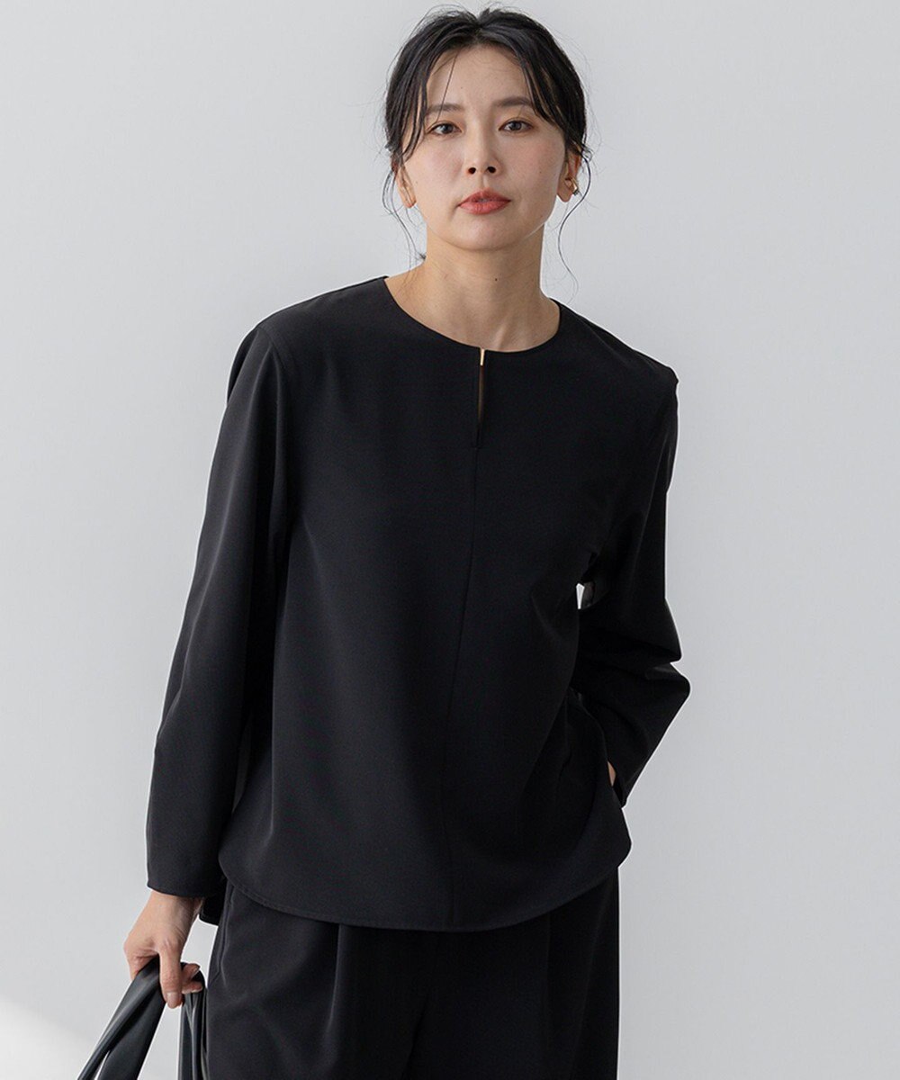 23区 【洗える】2WAYストレッチツイル ブラウス 