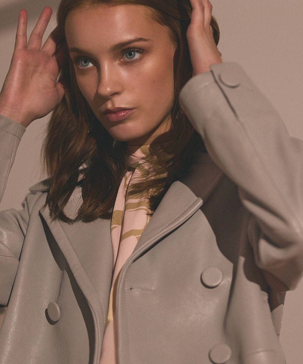 GRACE CONTINENTAL ラムレザーＰコート 