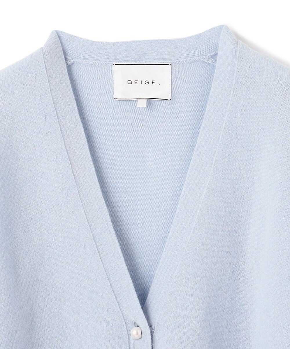 BEIGE， 【WEB限定・洗える】ALSACE / パール釦ウールニットカーディガン 