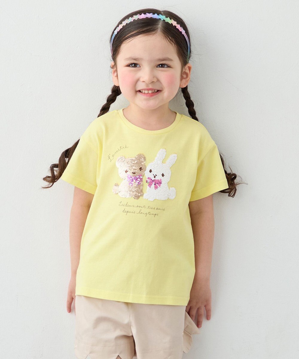 ANY KIDS 【綿100%】ドロップショルダーミラクルスパンコールTシャツ 