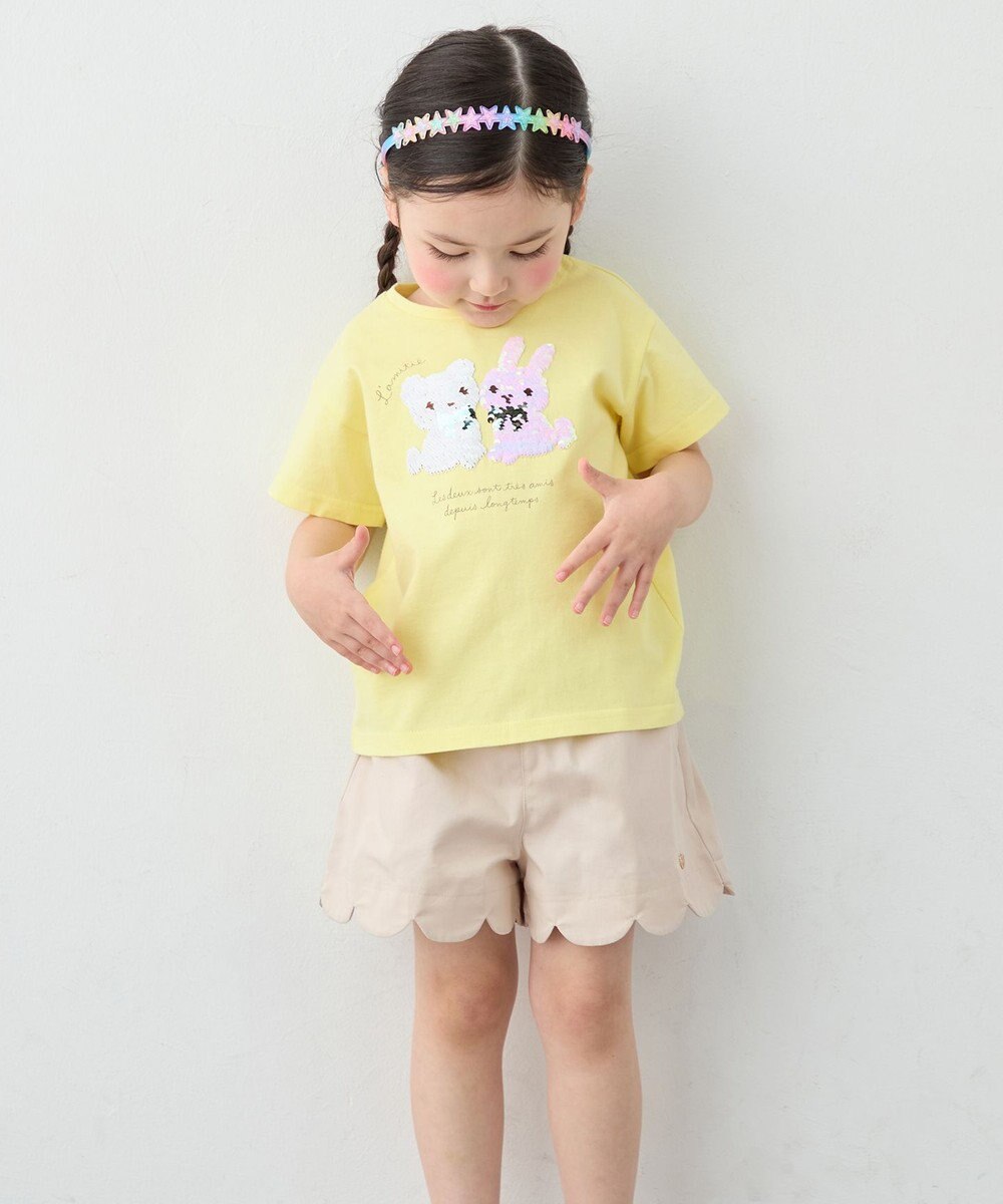 ANY KIDS 【綿100%】ドロップショルダーミラクルスパンコールTシャツ 