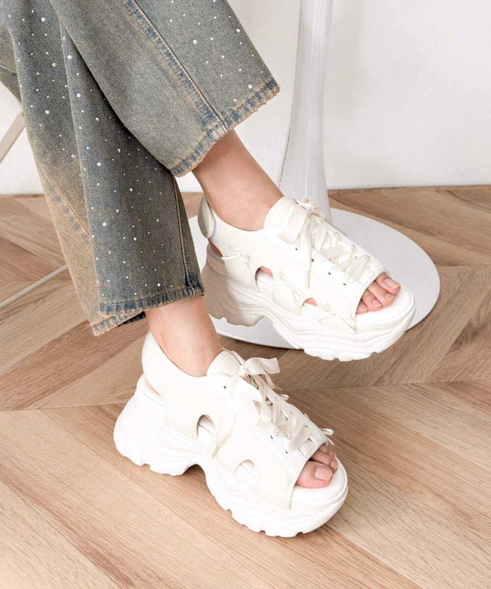WEGO 厚底レースアップリボンスポサン 