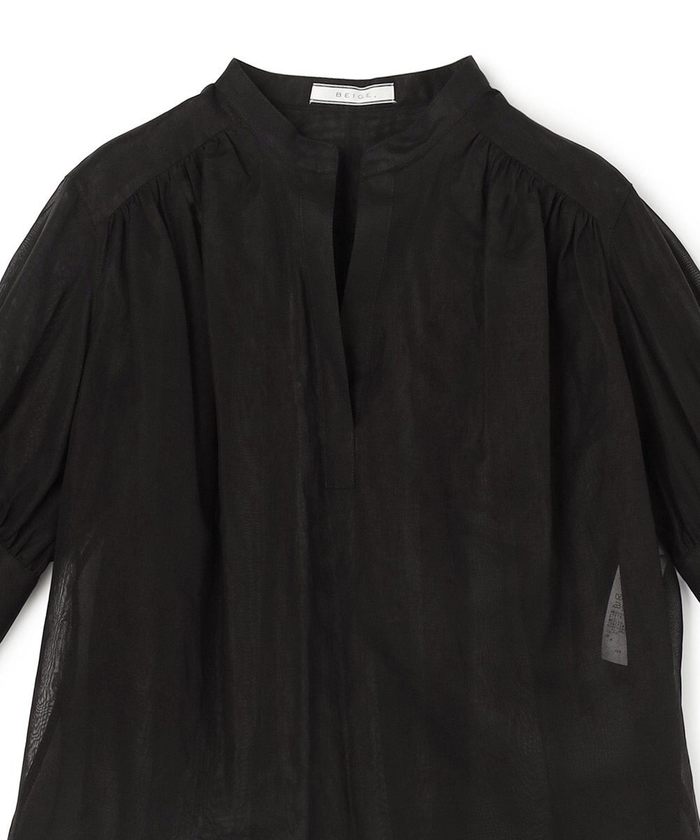 BEIGE， PLUMERIA / コットンシアーギャザーブラウス 