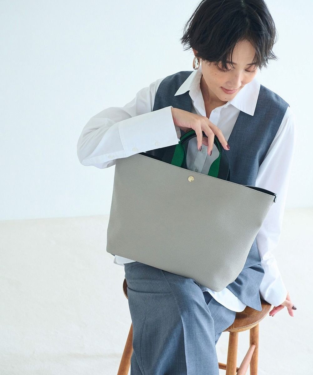 TOPKAPI 【Breath TOPKAPI】SCOTCH GRAIN スコッチグレイン プレーン 2トーンテープ ハンドル トートバッグ L 