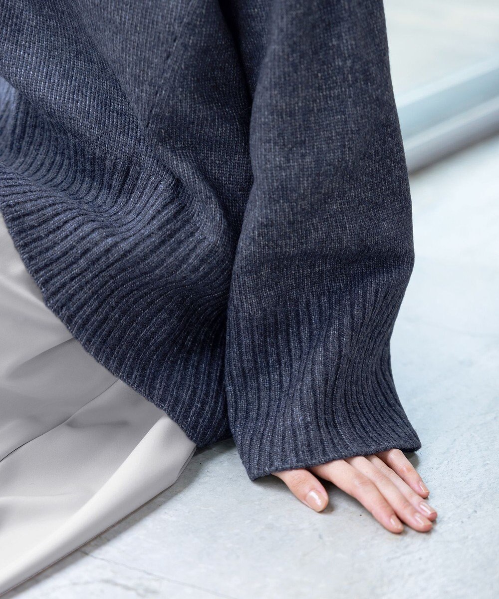 Tiaclasse 【洗える】モックネックポインテルニットトップス 