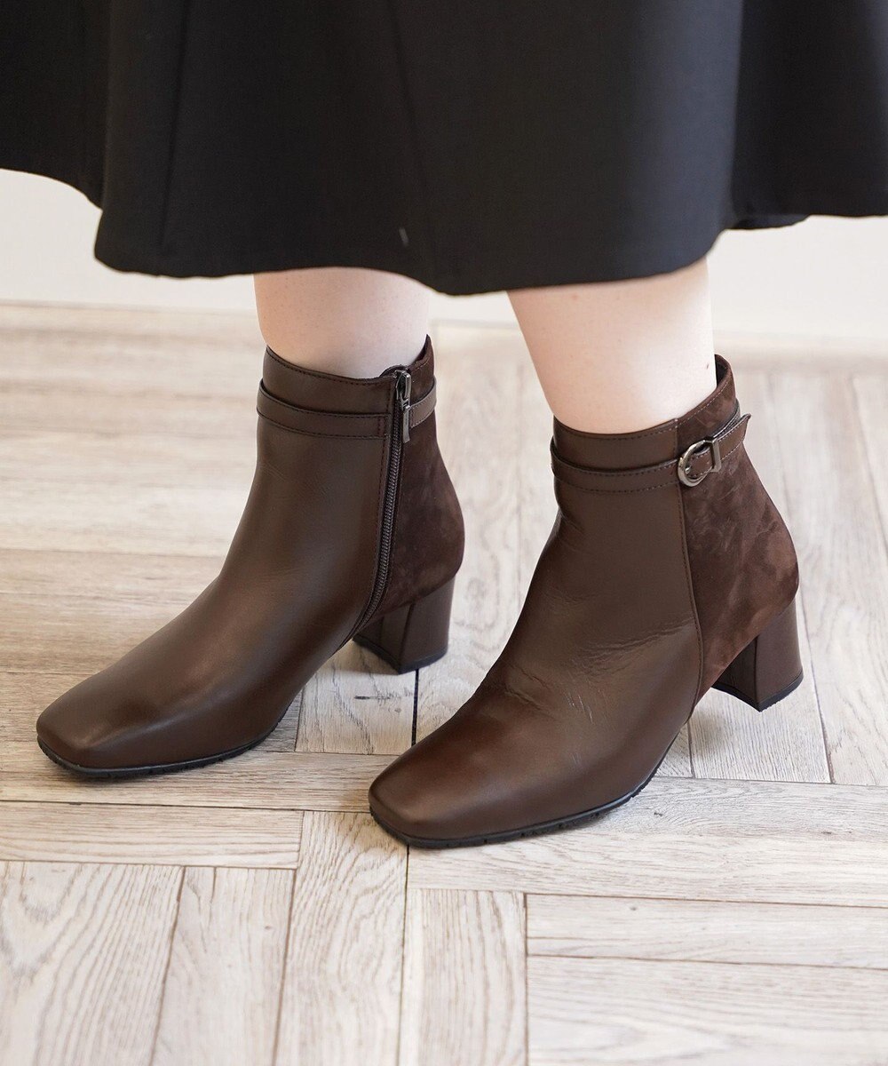 Pointer 本革スエードコンビショートブーツ 