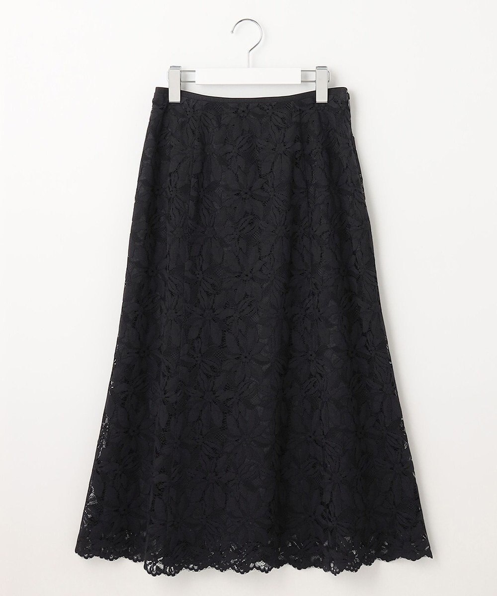 自由区 【XSサイズ～/洗える/セット可】フラワーコードレース レーススカート 