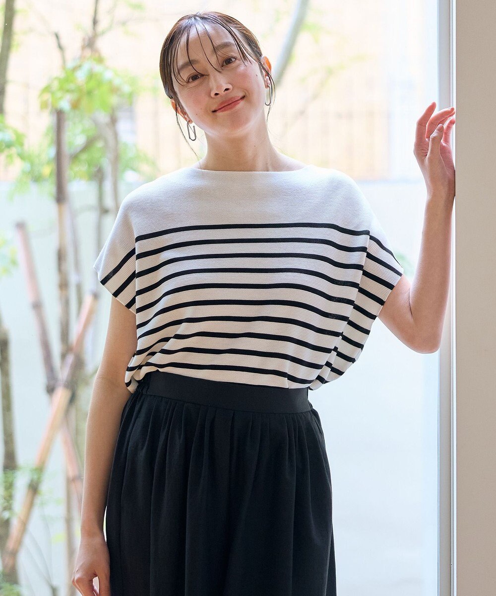 ANY 【新色追加/14色展開】アクリルガーターフレンチスリーブニット 