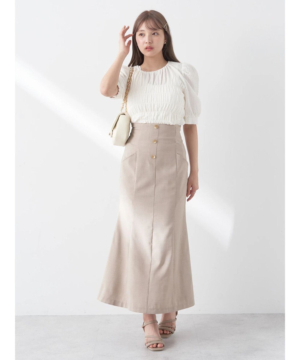 earth music&ecology フロントボタンマーメイドスカート 