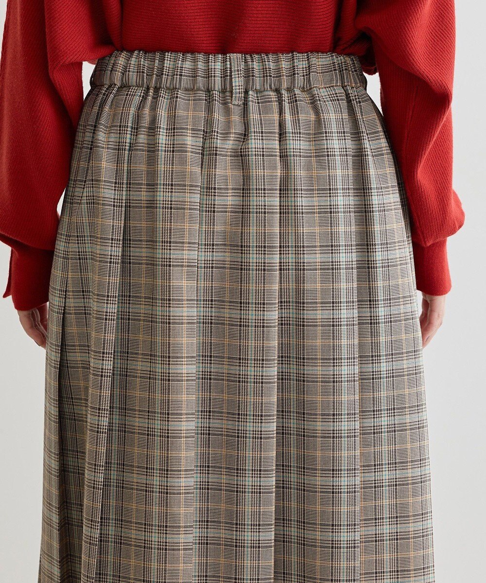 Green Parks ワイドプリーツチェックスカート 