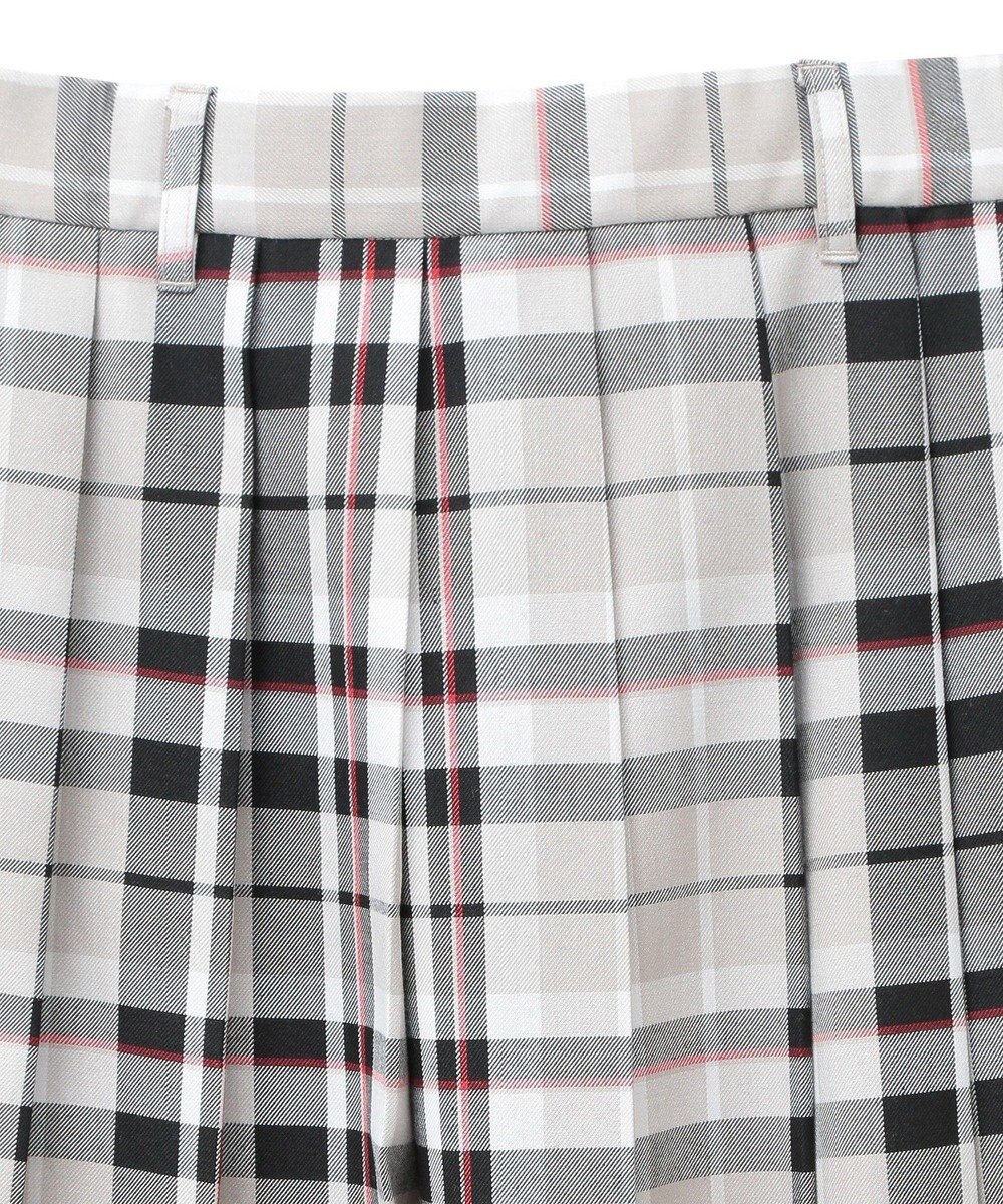 Green Parks ワイドプリーツチェックスカート 