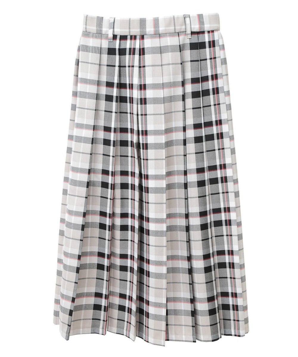 Green Parks ワイドプリーツチェックスカート 