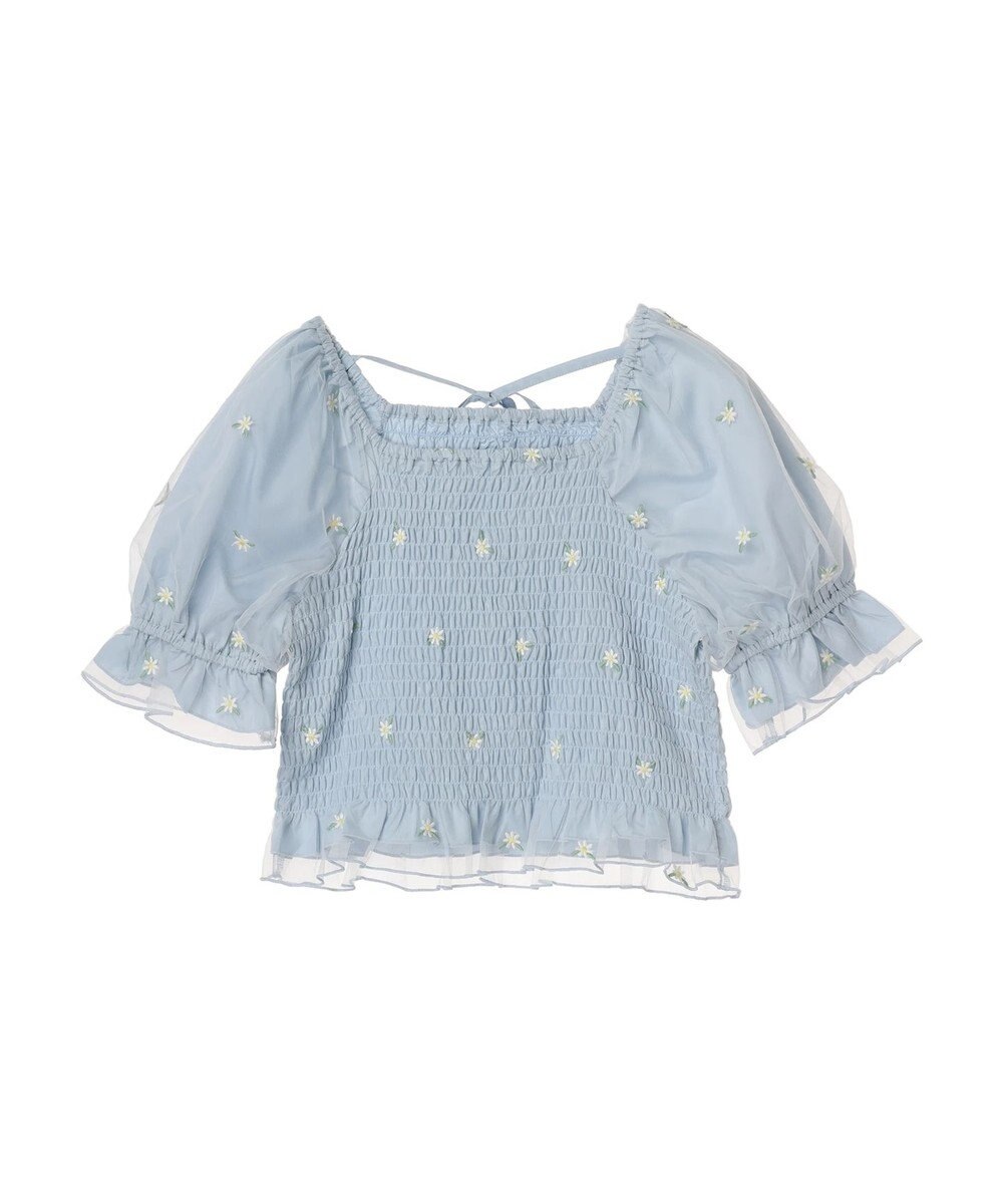 earth music&ecology フラワー刺繍ブラウス 