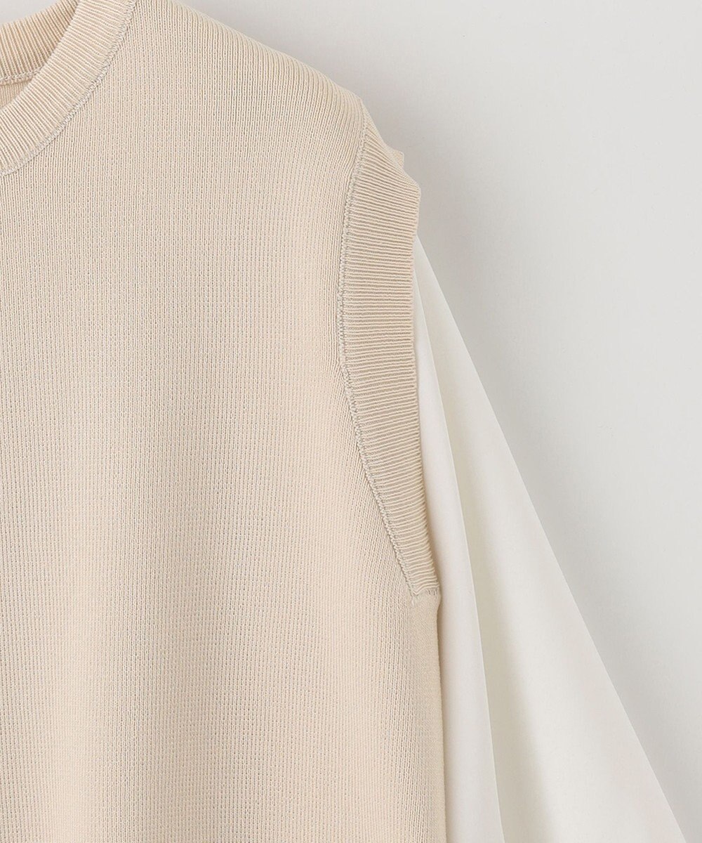 ANY 【洗濯機可】ニットレイヤードブラウス 