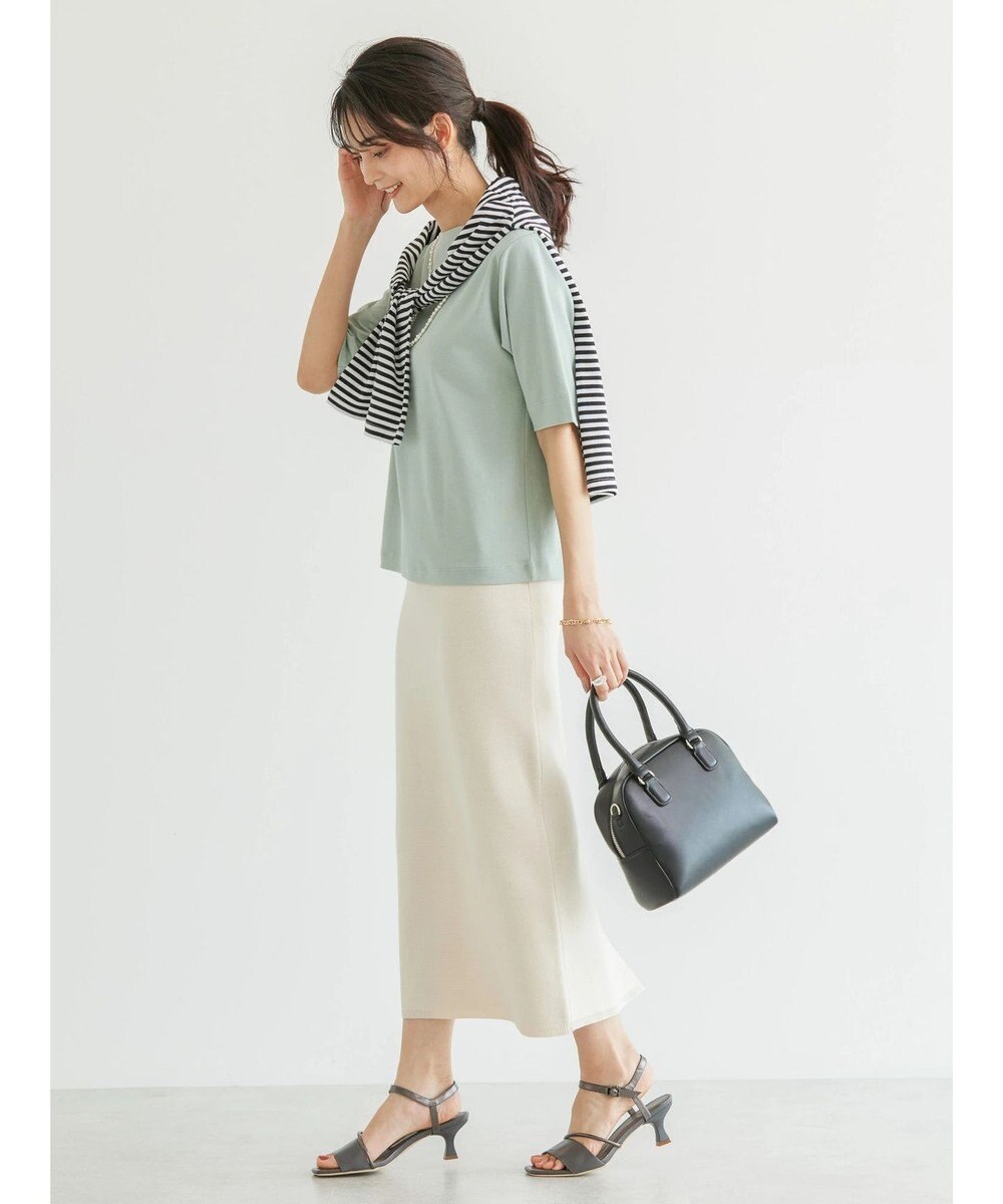 AMERICAN HOLIC ５分袖ボートネックカットプルオーバー 