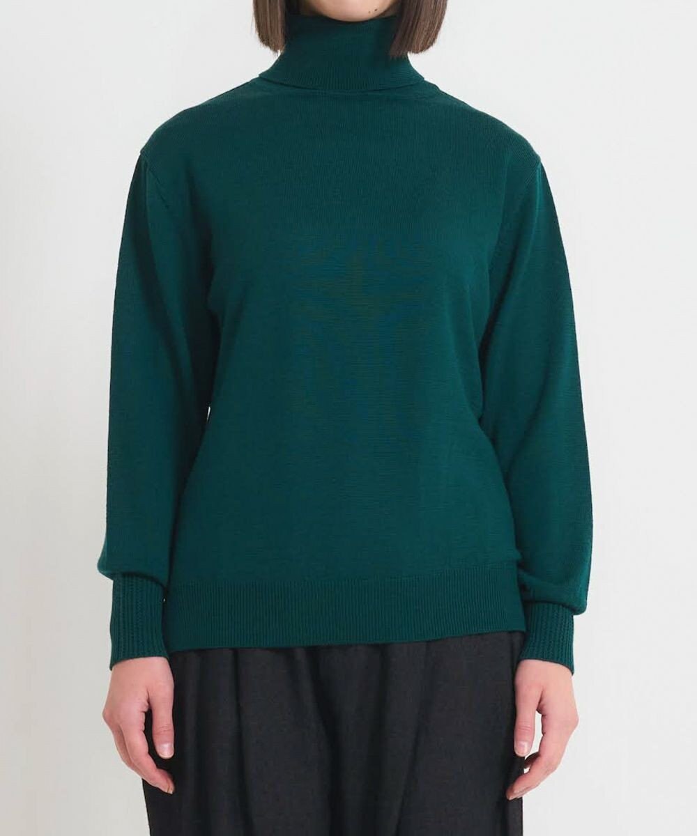 muuc 〈極上メリノウール〉ベーシックタートルネックプルオーバー〈肌に優しいニット〉〈アンサンブル可能〉〈袖の透かし編み〉 