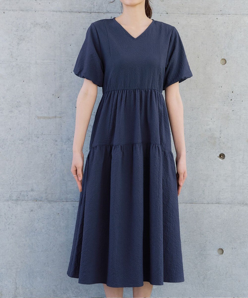 Tiaclasse リップルティアードワンピース 