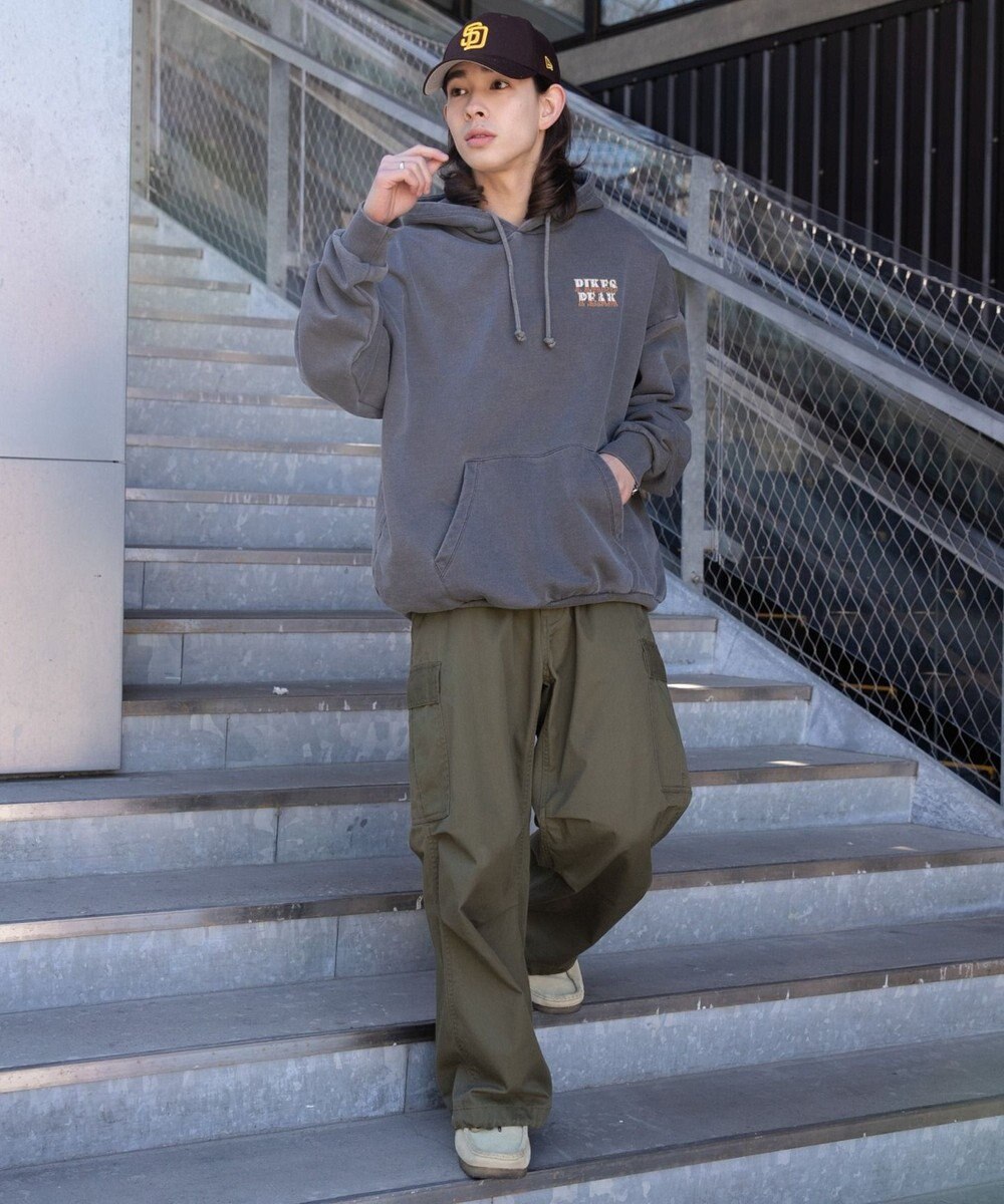 WEGO ピグメントグラフィックプルパーカー 