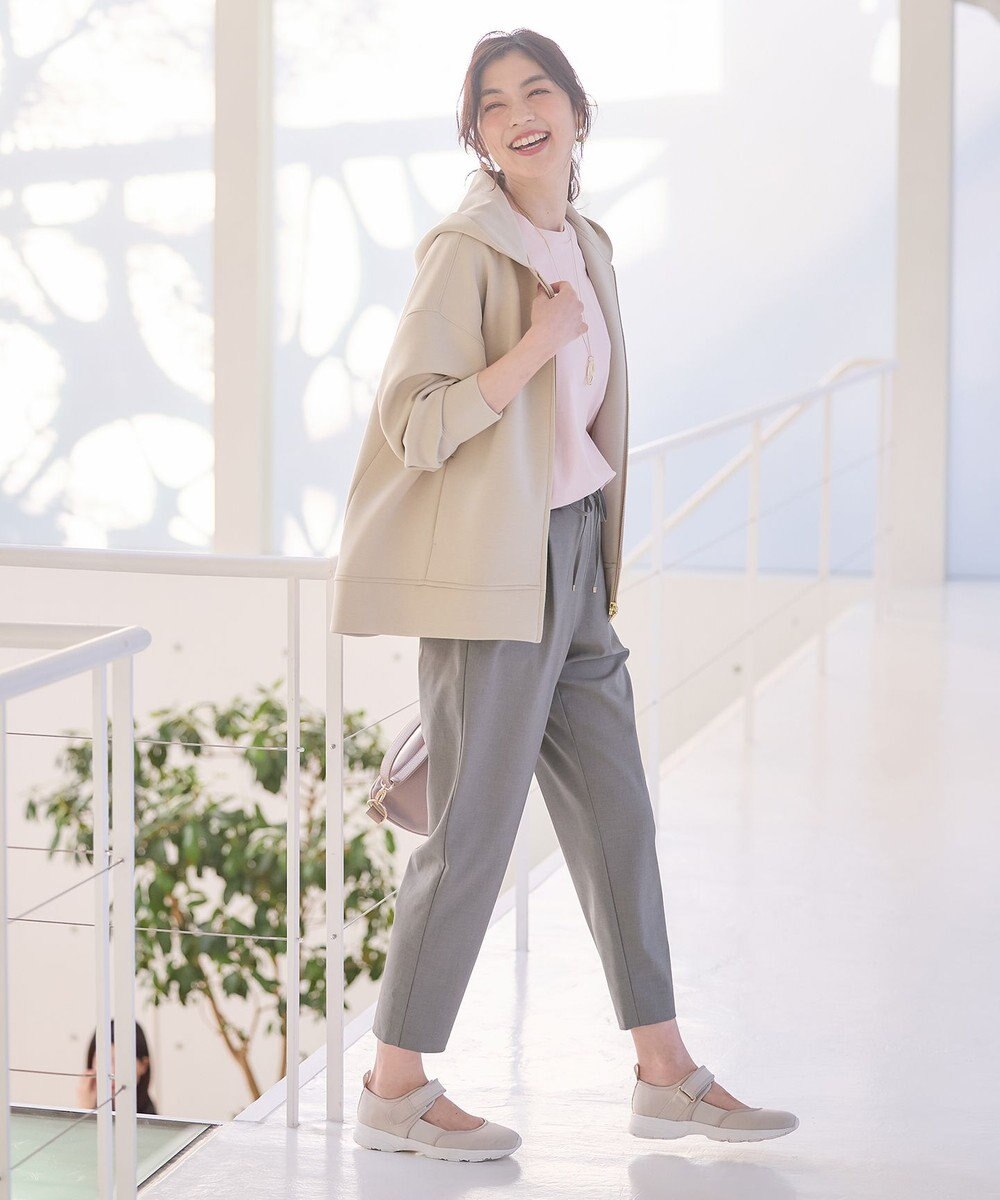 ANY 【ウエストゴム/ストレッチ/セットアップ可】イージィケアストレッチテーパードパンツ 