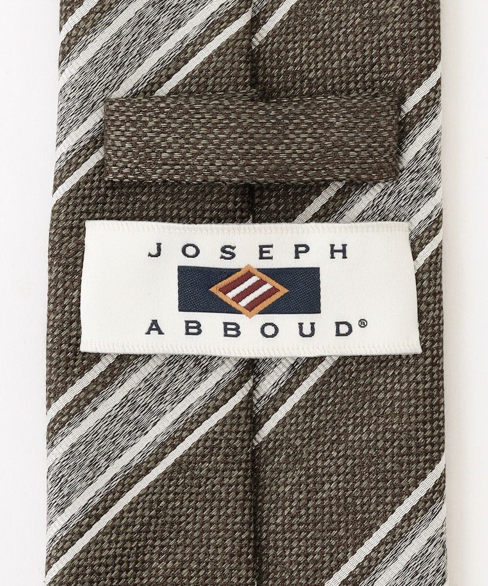 JOSEPH ABBOUD 【イタリア生地・日本製・麻×シルク】レジメンタル ネクタイ 