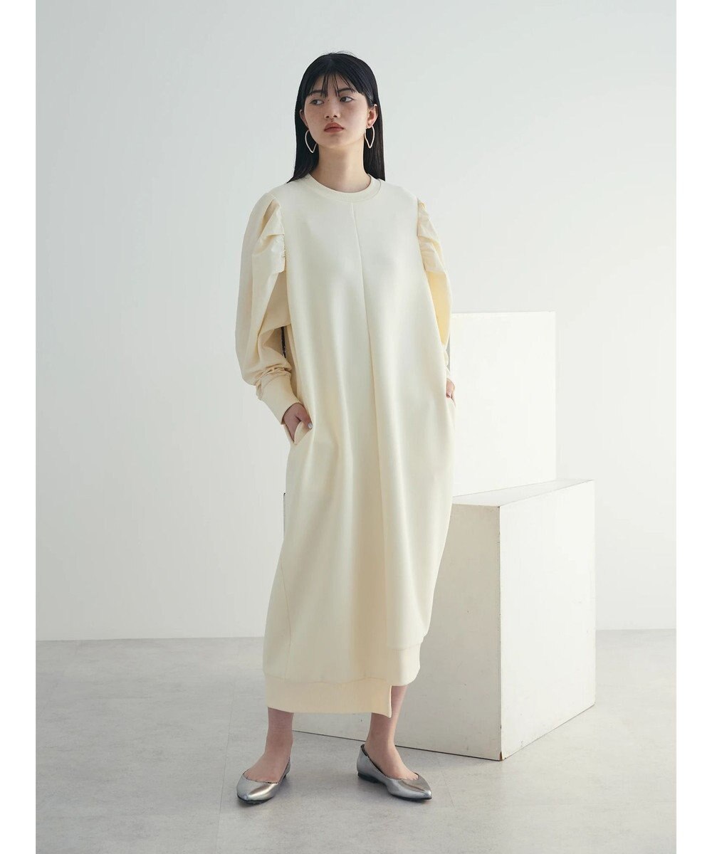 Green Parks armonia. リブ使いコクーンポンチワンピース 