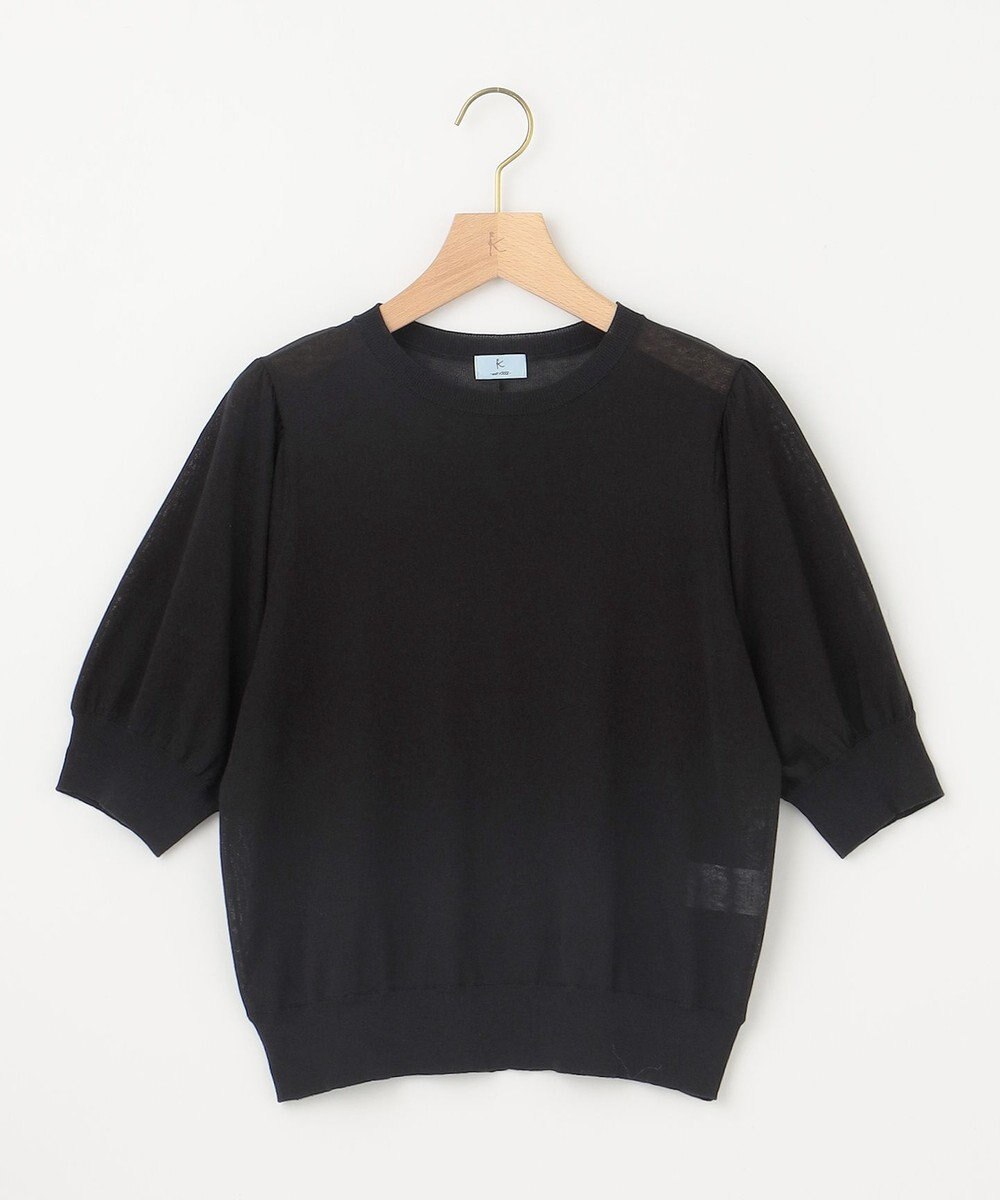 組曲 L シアーパフ袖 ニット 