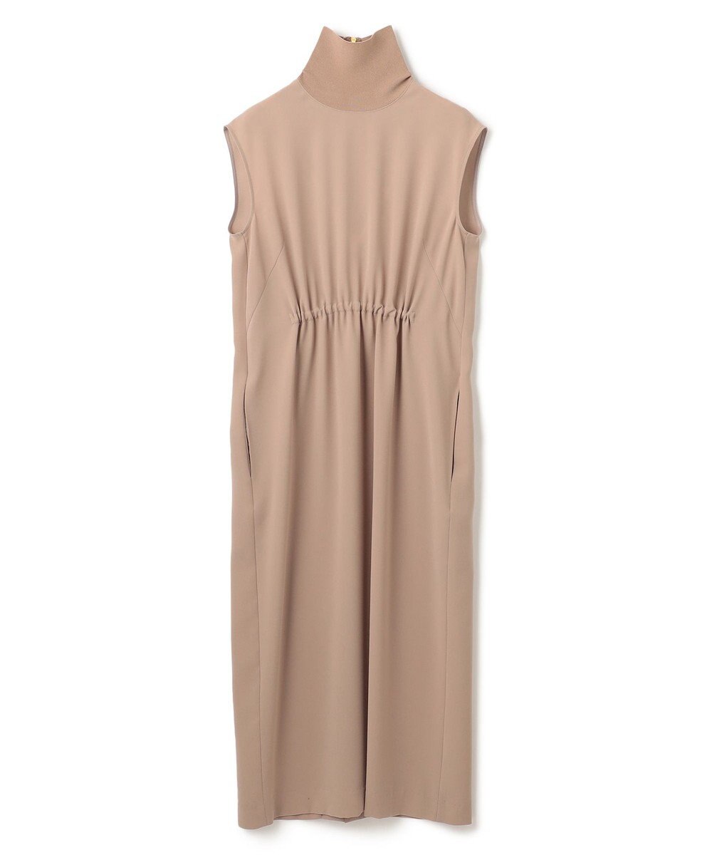 BEIGE， 【洗える】FLEUR / ニットコンビハイネックノースリーブドレス 