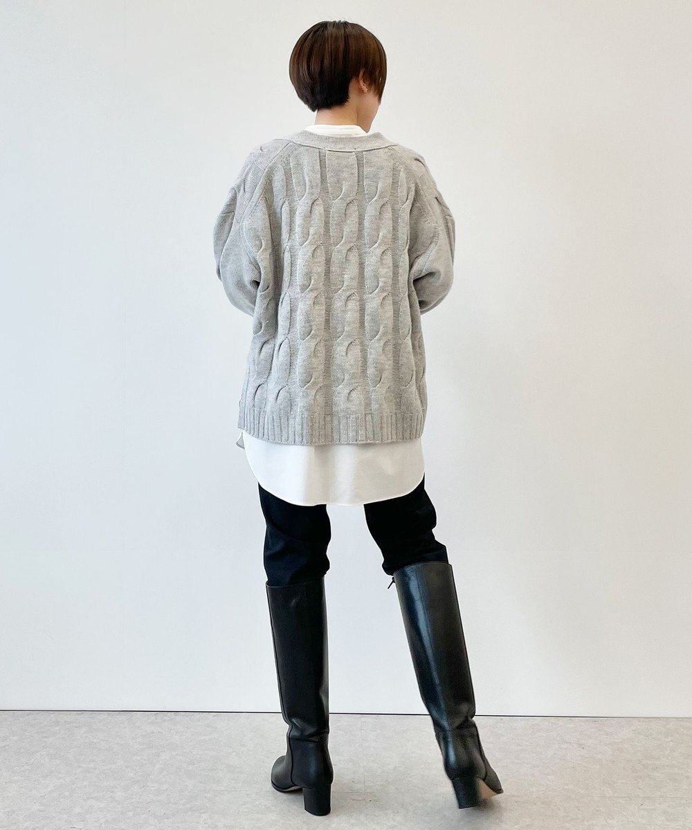 自由区 【洗える】ウールカシミヤブレンド ニットカーディガン 