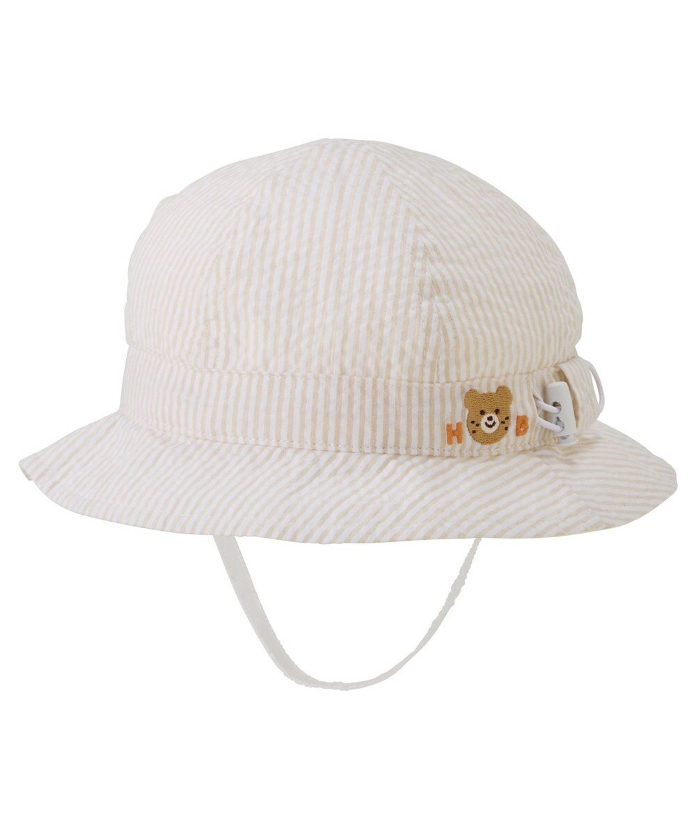 MIKI HOUSE HOT BISCUITS 【44-54cm】サッカー素材 ストライプ柄クロッシェ(帽子) 