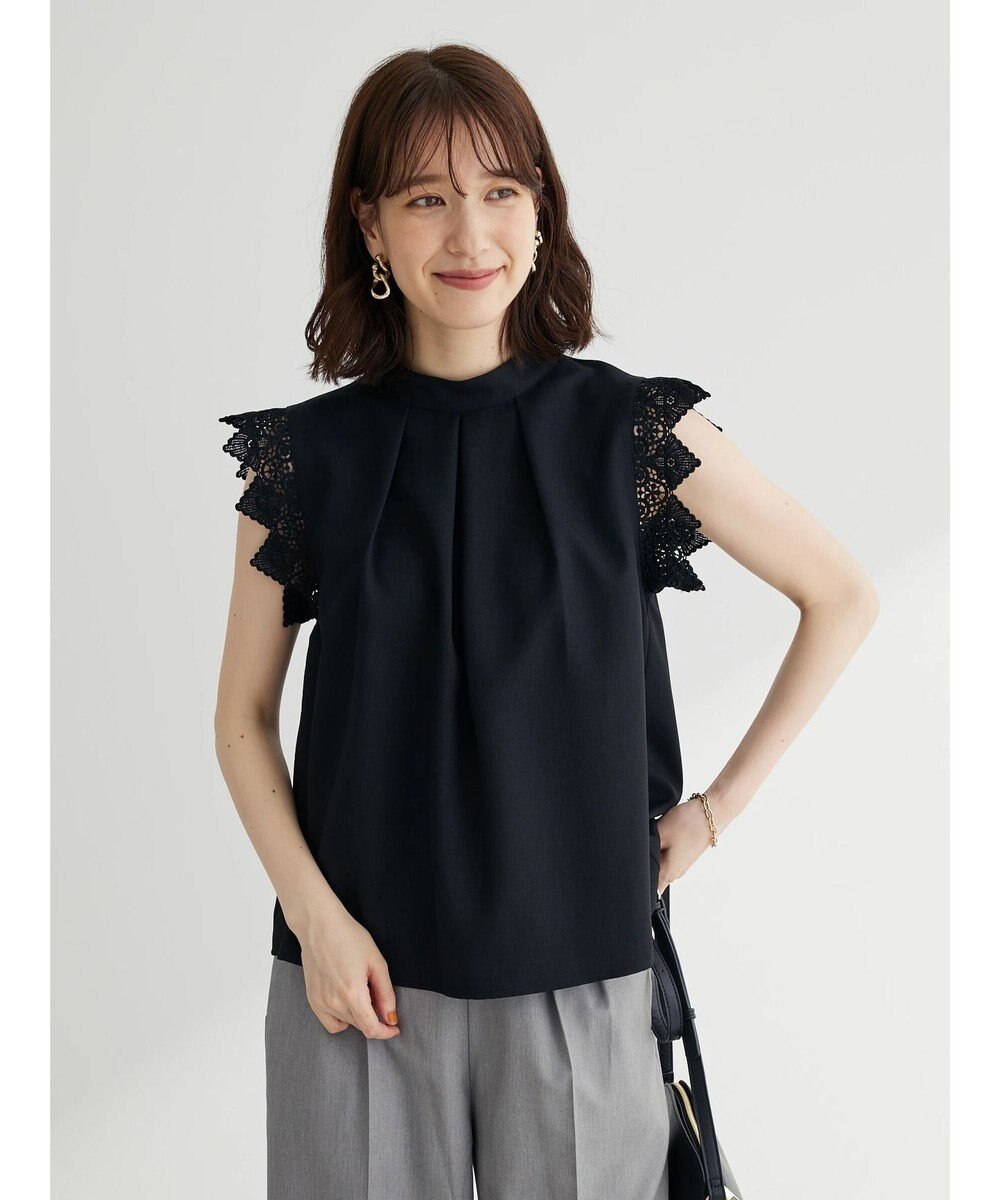 Green Parks ・ＥＬＥＮＣＡＲＥ　ＤＵＥ　リネンライクレースブラウス 