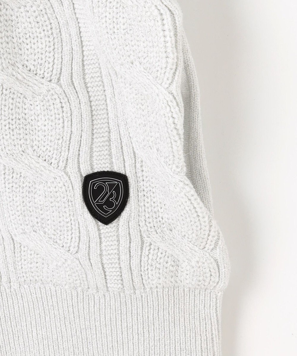 23区GOLF 【WOMEN】ラメケーブルジップアップカーディガン　防風裏地付き 