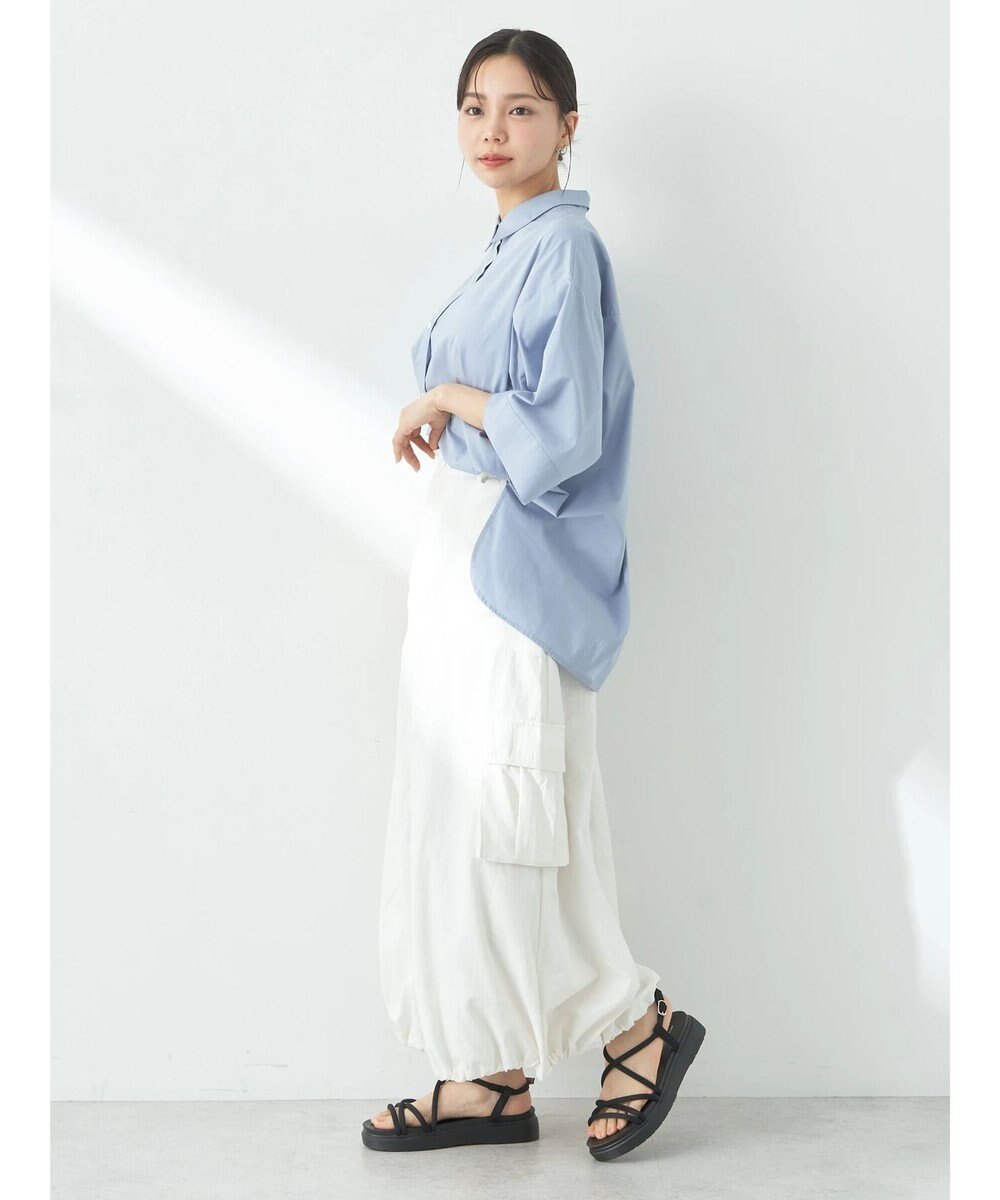 earth music&ecology ワイドスリーブ半袖シャツ 