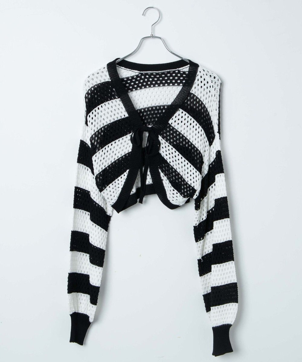 WEGO 【紫外線対策/手洗い可】メッシュリボンボレロ 