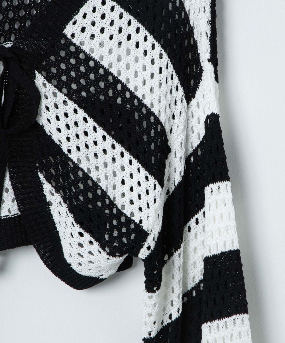 WEGO 【紫外線対策/手洗い可】メッシュリボンボレロ 