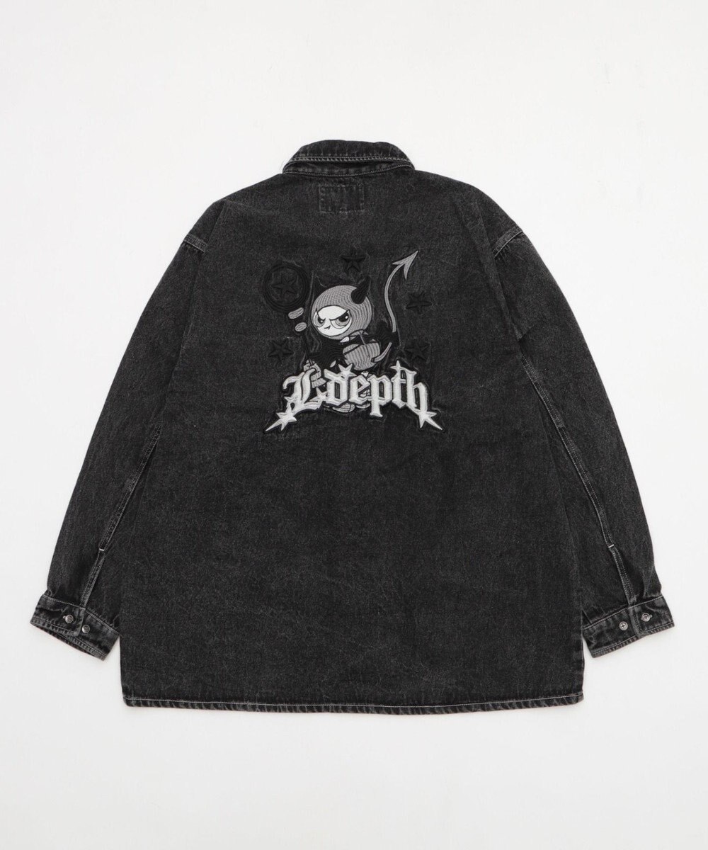 WEGO 【ユニセックス着用ITEM/MLサイズ展開】グラフィックデニムシャツ（LS） 