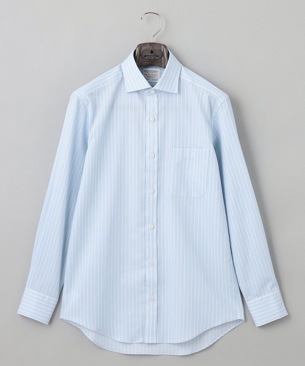 GOTAIRIKU 春夏向け【形態安定】SUMMERPREMIUMPLEATS_スモールワイドカラー 長袖ドレスシャツ（ストライプ/チェック） 