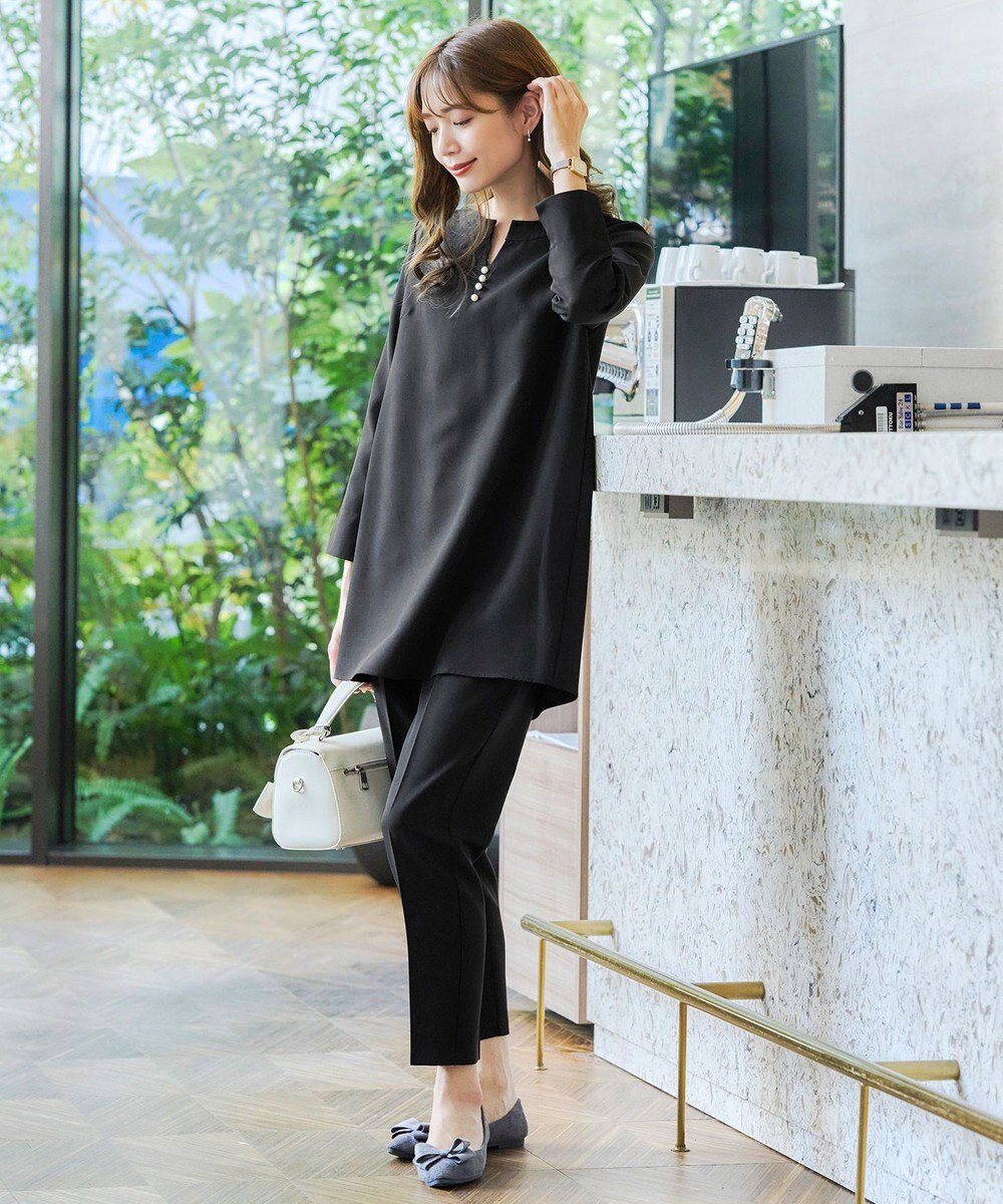 Tiaclasse 【ダブルストレッチ・洗える】テーパードパンツ 