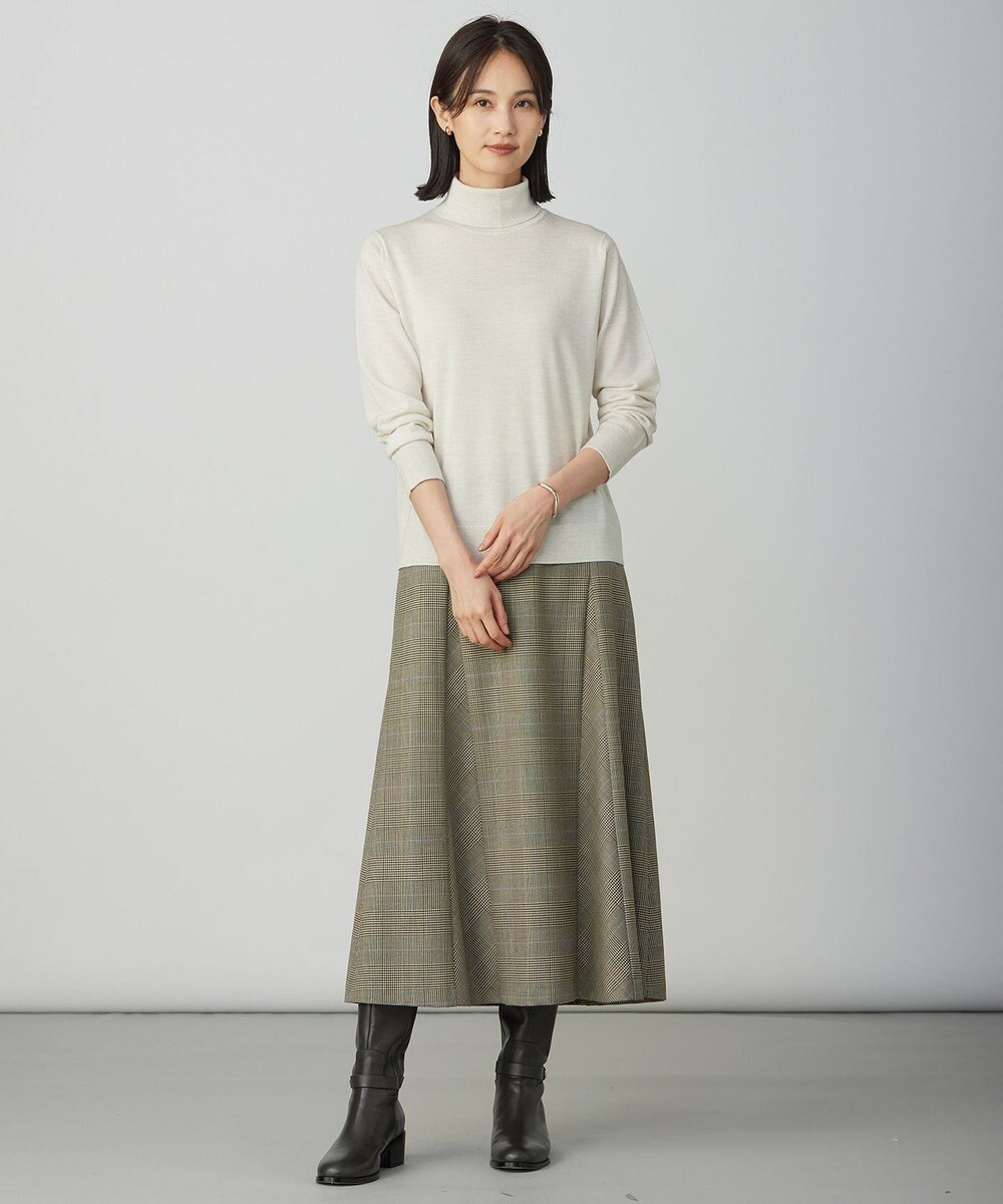 J.PRESS LADIES L モナベールツイル チェック フレア スカート 