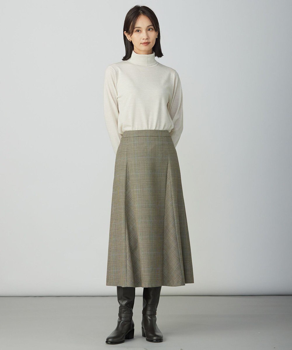 J.PRESS LADIES L モナベールツイル チェック フレア スカート 