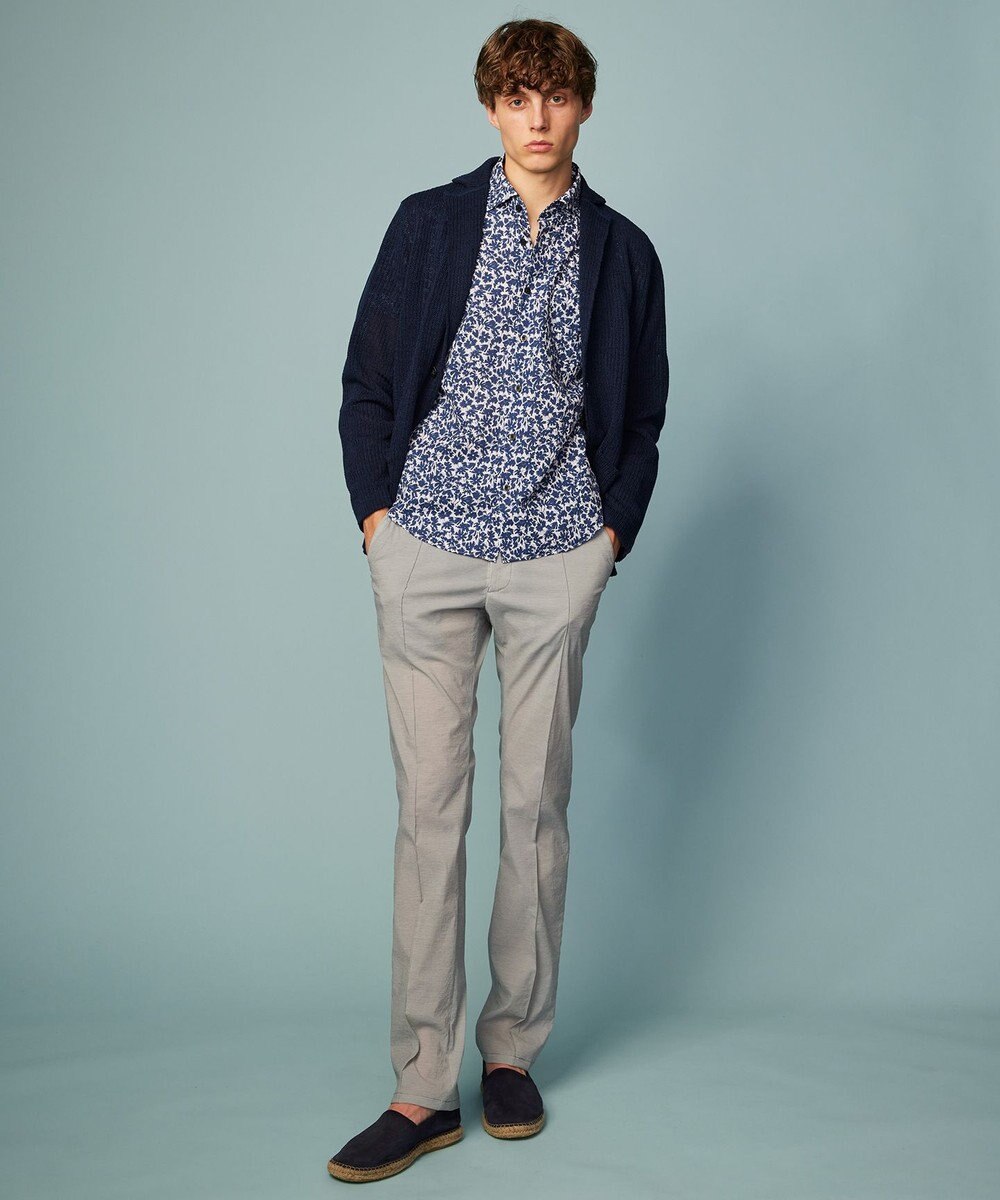 JOSEPH ABBOUD 【洗える】ストローヤーン ニット ジャケット 