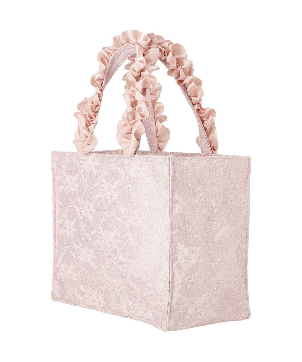 Maison de FLEUR レースフリルハンドルスクエアトートSバッグ 