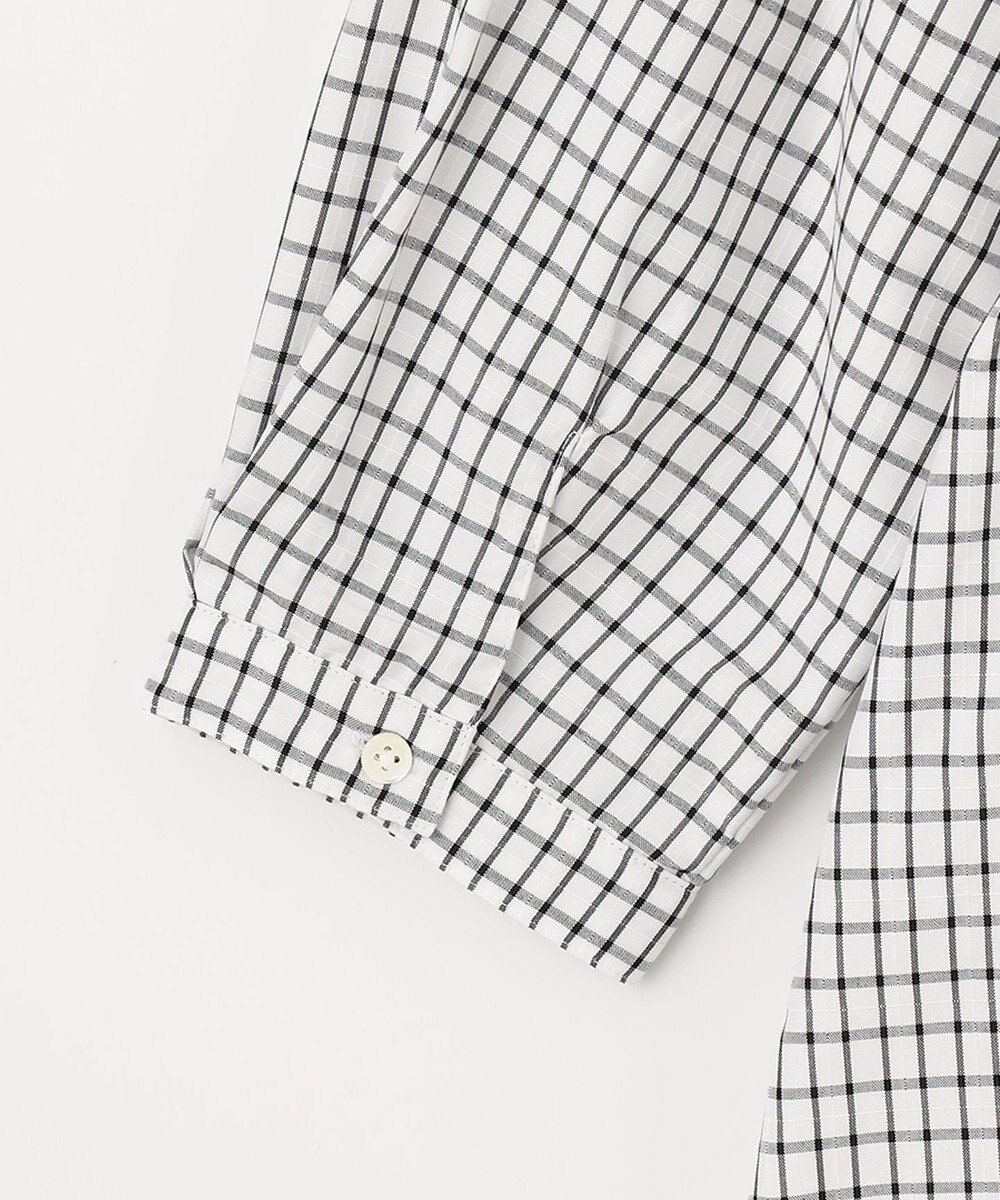 J.PRESS LADIES 【洗える】 セルロースチェック スタンドカラー ブラウス 