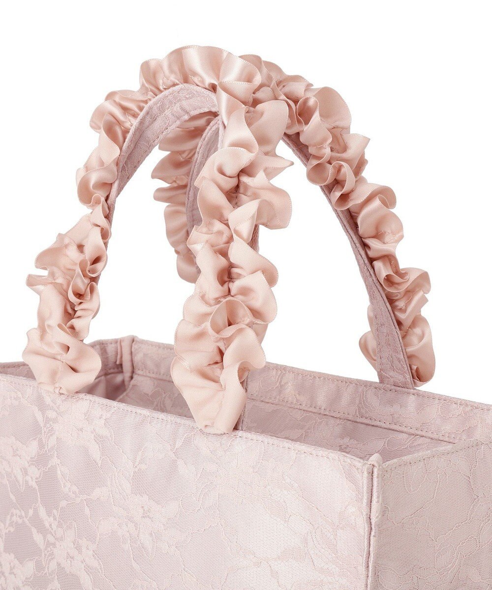 Maison de FLEUR レースフリルハンドルスクエアトートSバッグ 