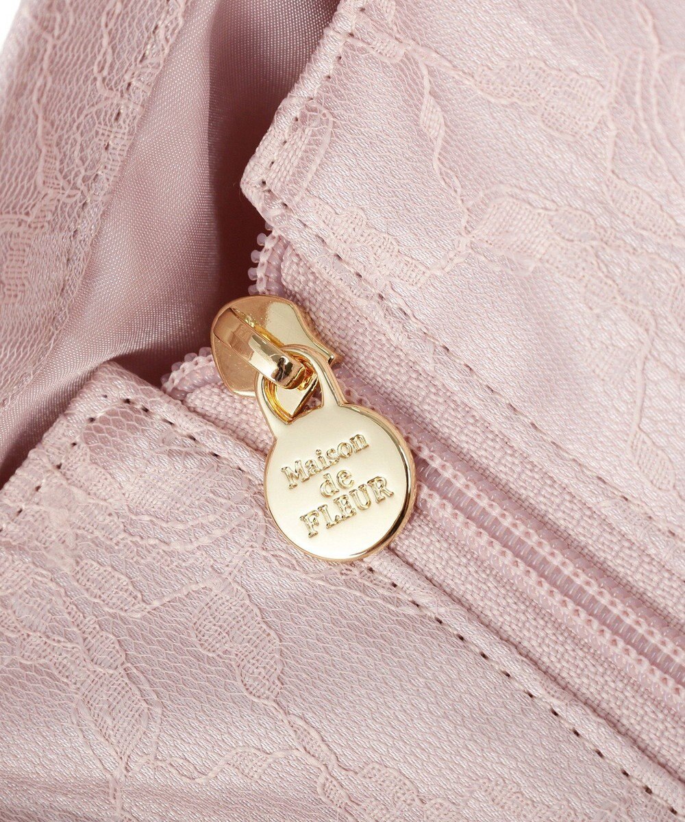 Maison de FLEUR レースフリルハンドルスクエアトートSバッグ 
