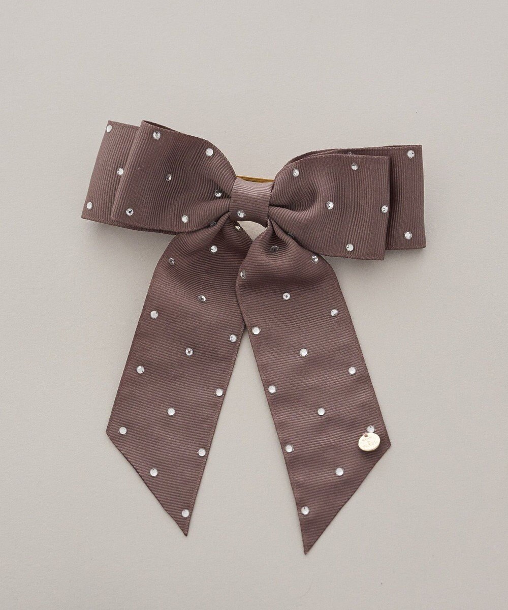 Maison de FLEUR ビジューグログランリボンバレッタ 