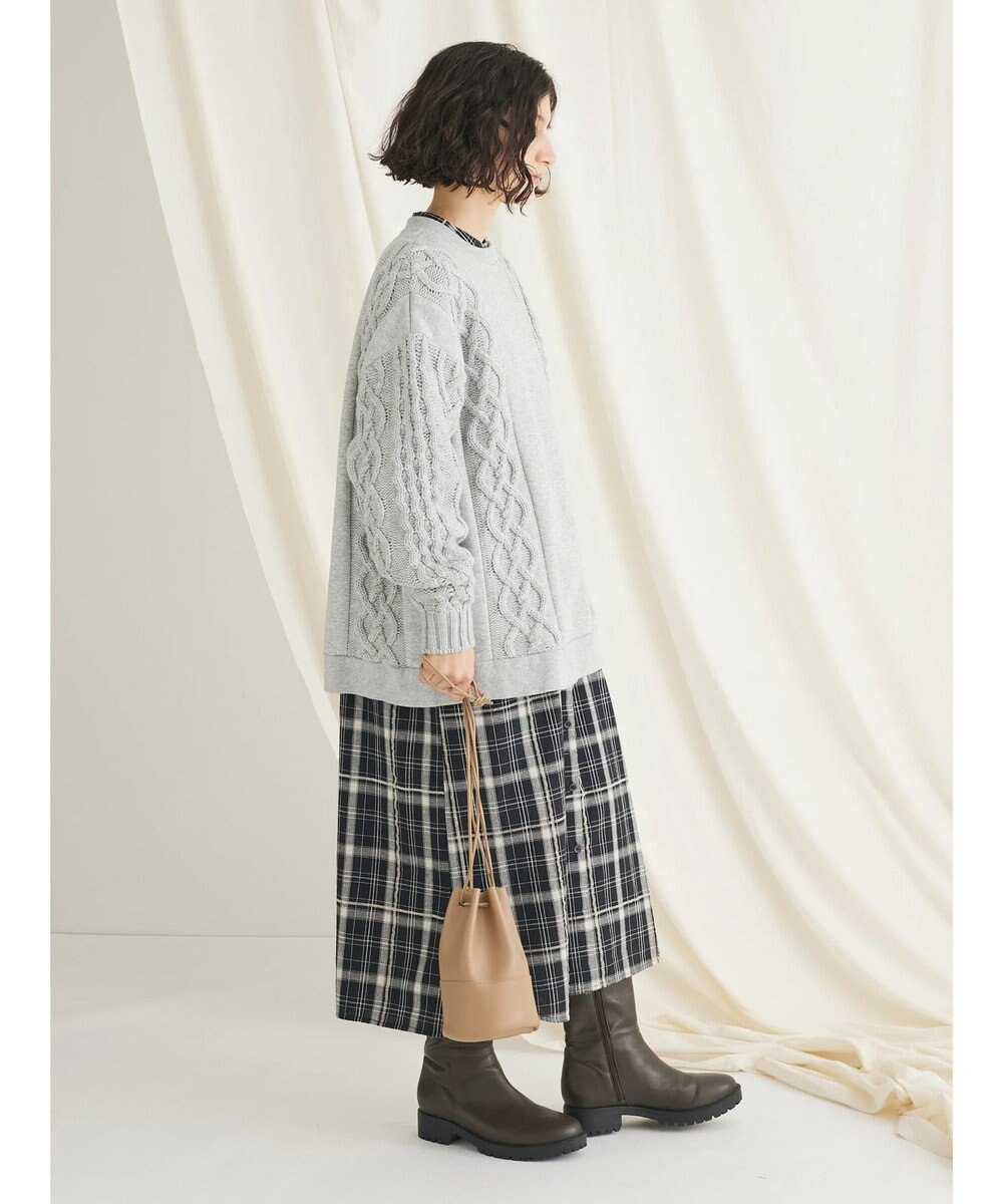 CRAFT STANDARD BOUTIQUE ケーブルニット切り替え裏起毛スウェット 